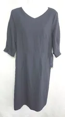 ◇ ◎ INDEX インデックス 七分袖 ロング丈 ワンピース サイズM ネイビー レディース E  【1408060046980】