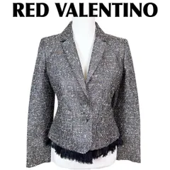 【美品】RED VALENTINO ジャケット フリルレース ツイード シルバーのサムネイル