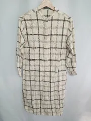 ◇ Lugnoncure ルノンキュール チェック柄 長袖 ロング丈 ワンピース サイズフリー ベージュ レディース E  【1408060049547】