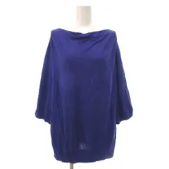 自由区 オンワード樫山 カットソー ニット 46 七分袖 ドレープ ボートネック 紫 パープル /NU ■YHS14