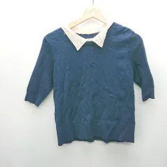 ◇ Ray BEAMS レイビームス 五分袖 カットソー サイズ表記なし ネイビー レディース E  【1408060050611】