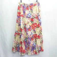 ◇ Another Edition アナザーエディション 花柄 ロング丈 フレア スカート 表記なし イエロー レッド レディース E  【1408060058181】