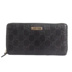 グッチ GUCCI グッチシマ 長財布 ラウンドファスナー レザー 112724 黒 ブラック ウォレット