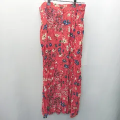 ◇ ◎ ●未使用● H&M エイチ・アンド・エム 花柄 ロング丈 フレア スカート サイズEUR38 レッド レディース E  【1408060066162】