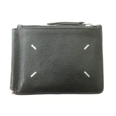 メゾンマルジェラ Maison Margiela 24年 マネークリップ 二つ折り 財布 小銭入れ イタリア製 レザー 黒 ブラック