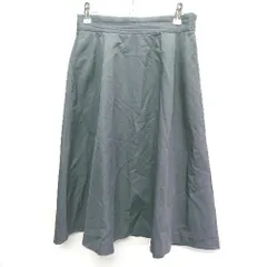 ◇ green label relaxing ウエストゴム 膝下 フレア スカート サイズＭ ブラック レディース E  【1408220000234】