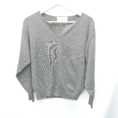 ◇ le.coeur blanc　ルクールブラン ストレッチ素材 長袖 ニット サイズM グレー レディース E  【1408220001705】