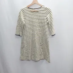 ◇ ⊂ SOULEIADO ソレイアード ボーダー柄 長袖 ひざ丈 ワンピース サイズ表記なし ベージュ グリーン レディース E  【1408220002566】のサムネイル