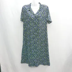 ◇ ◎ niko and … ニコアンド 総柄 半袖 ロング丈 ワンピース サイズ3 ネイビー イエロー グリーン レディース E  【1408220003044】