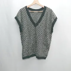 ◇ LOWRYS FARM ローリーズファーム ニット ベスト サイズF ブラック グレー レディース E  【1408220003389】
