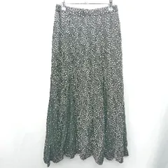 ◇ AMERICAN HOLIC アメリカン ホリック ドット柄 ロング丈 フレア スカート サイズM ブラック ホワイト レディース E  【1408220003204】