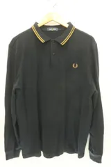 【中古】 FRED PERRY メンズポロシャツ XL  LS TWIN TIPPED SHIRT FRED PERRY XL 紺 ネイビー 刺繍