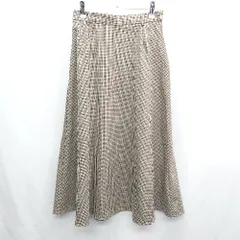 ◇ apres jour mignon アプレジュール チェック柄 ロング丈 フレア スカート サイズF ブラウン レディース E  【1408220008124】
