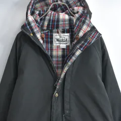 70～80s USA製 WOOLRICH ウールリッチ  グッドフェードブラック チェックライニング ロング丈 マウンテンパーカー ジャケット アウター  アウトドア ヴィンテージ ビンテージ アメリカ古着 レディースM相当