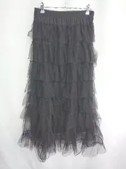 ◇ SMILE LAND スマイルランド ロング丈 フレア スカート サイズL ブラック系 レディース E  【1408220009305】