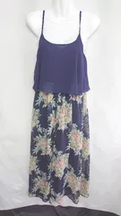 ◇ dazzlin ダズリン 花柄 ノースリーブ ロング丈 ワンピース サイズS ブルー系 レディース E  【1408220009077】のサムネイル