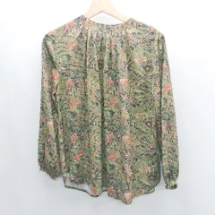 ◇ Te chichi テチチ 花柄 長袖 ブラウス サイズフリー グリーン系 レディース E  【1408220009893】