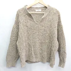 ◇ SM2 サマンサ モスモス ニット素材 長袖 セーター サイズF カーキ系 レディース E  【1408220010462】
