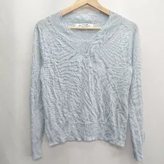 ◇ nano universe ナノ ユニバース ウール使用　薄手 長袖 セーター サイズF ライトブルー レディース E  【1408220011186】