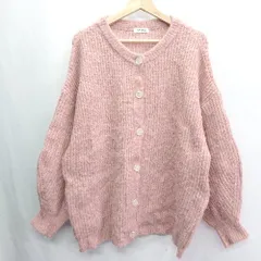 ◇ VAUUIEU　バニーユ ニット素材 長袖 カーディガン サイズF ピンク系 レディース E  【1408220011315】