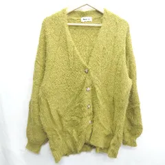 ◇ alma design 長袖 ニットカーディガン サイズM カーキ レディース E  【1408220012459】