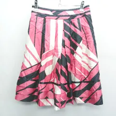 ◇ BODY DRESSING Deluxe ボディ ドレッシング デラックス 膝丈 フレア スカート サイズ34 ピンク ブラック レディース E  【1408220012343】