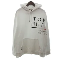 トミーヒルフィガー TOMMY HILFIGER パーカー プルオーバー 裏起毛 ロゴ ホワイト XL