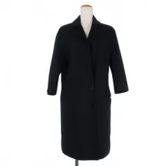 アニオナ AGNONA カシミヤコート ロングジャケット 七分袖 40 黒 ブラック