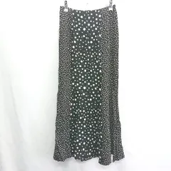◇ Classical Elf クラシカルエルフ ドット柄 ロング丈 フレア スカート サイズM-L ブラック ベージュ レディース E  【1408220013869】