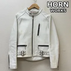 ホーンワークス ユーロ デザイン シングル レザー ライダース ジャケット サイドベルト スタンドカラー メンズ M ISItems【USED】【古着】【中古】50150067