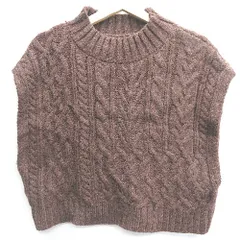 ◇ LOWRYS FARM ローリーズファーム ノースリーブ セーターベスト サイズF ブラウン系 レディース E  【1408220014996】