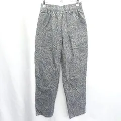 ◇ INHERIT インヘリット ペイズリー柄 ストレートパンツ サイズS グレー ブルー系 レディース E  【1408220015221】