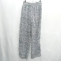 ◇ apart by lowrys アパートバイ ローリーズ 総柄 ワイドパンツ サイズF グレー ホワイト レディース E  【1408220023530】