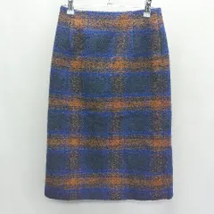 ◇ ROPE PICNIC ロペピクニック チェック柄 膝丈 タイト スカート サイズ36 ブルー ブラウン レディース E  【1408220024018】