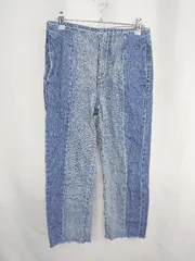 ◇ JEANASIS ジーナシス 切り替えデザイン ストレートデニムパンツ サイズF ライトブルー レディース E  【1408220023882】