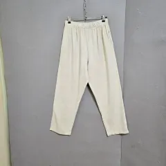 ベージュ ウエストバンド リネン ズボン F n7904