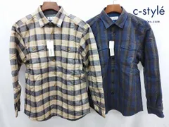 P050 [セット] Golden Bear ゴールデンベアー シャツジャケット L ベージュ系 ネイビー系 チェック柄 314P7213 | O★