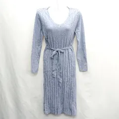 ◇ ◎ SAISON DE PAPILLON 長袖 ロング丈 ワンピース サイズS ブルー系 レディース E  【1408220030682】