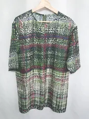 ◇ smart pink スマートピンク 総柄 半袖 チュニック サイズ40 グリーン ブラック ベージュ レディース E  【1408220030644】