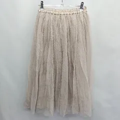 ◇ Te chichi TERRASSE テチチ テラス ひざ丈 フレア スカート サイズM ベージュ系 レディース E  【1408220030637】