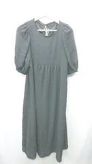 ◇ earth music&ecology 半袖 ロング丈 ワンピース サイズF ブラック レディース E  【1408220030569】