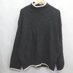 ◇ LOWRYS FARM ローリーズファーム 長袖 ニット セーター サイズF ブラック レディース E  【1408220030910】