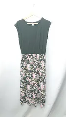 ◇ ROPE PICNIC ロペピクニック スカート部分総柄 ロング丈 ワンピース サイズ38 ブラック ピンク ホワイト レディース E  【1408220032143】