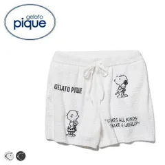 gelato pique ジェラートピケ PEANUTS スヌーピー ジャガード ショートパンツPWNP212036-white