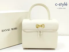 I966 [人気] HANAE MORI ハナエモリ バニティバッグ ホワイト リボン | ★