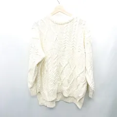 ◇ AMERICAN HOLIC アメリカンホリック 長袖 ニット セーター サイズL ホワイト レディース E  【1408220032716】