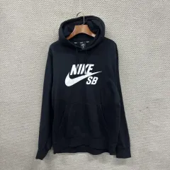 ナイキ SB カジュアル ビックロゴ ブラック 弱起毛 プリンティング フーディー L A03904