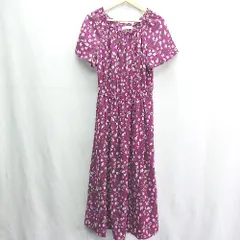 ◇ Sugar spoon シュガースプーン 花柄 半袖 膝下丈 ワンピース サイズF パープル系 レディース E  【1408220038817】のサムネイル
