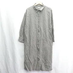 ◇ apres jour mignon コットン100% 長袖 ステンカラージャケット サイズＬ グレー系 レディース E  【1408220033980】