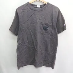 ◇ Champion チャンピオン コットン100%　背面文字 長袖 Tシャツ サイズM ブラウン レディース E  【1408220038961】